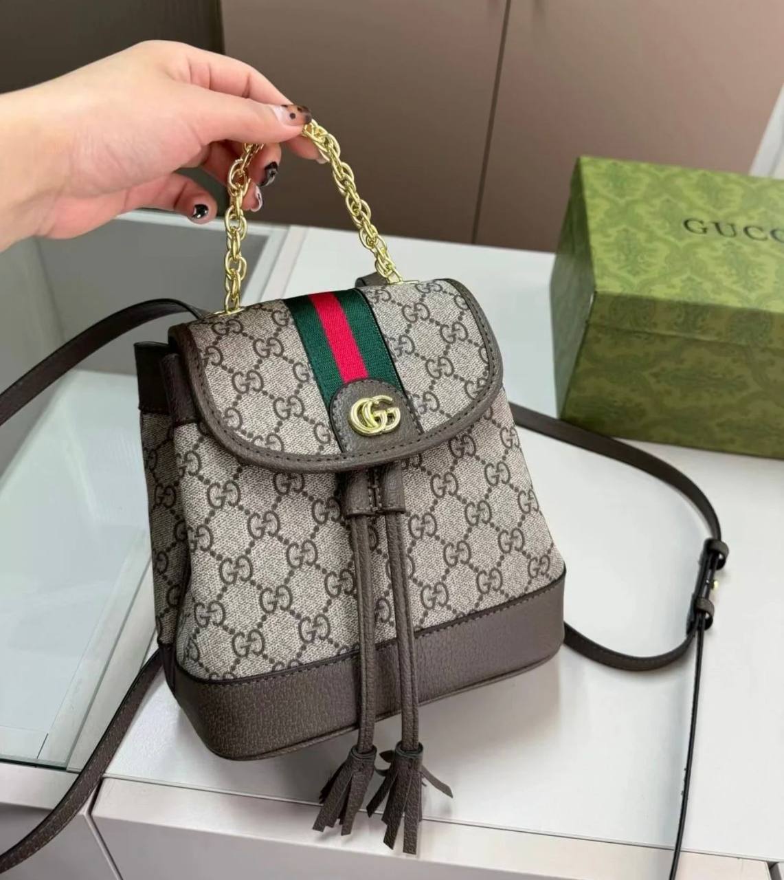 GUCCI BACKPACK 
 GOOD QUALITY 

WITH BOX 
🎁🎁🎁

95 dhs✅

Zain295
♥️♥️♥️