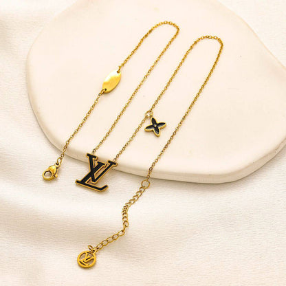 New arrival LV stainless steel with 18k gold plated necklace 
Offer price 
30 dhs🪙💚 / pc without box 
40 dhs🪙💚 / pc with LV box and paperbag

Zain243
♥️♥️♥️