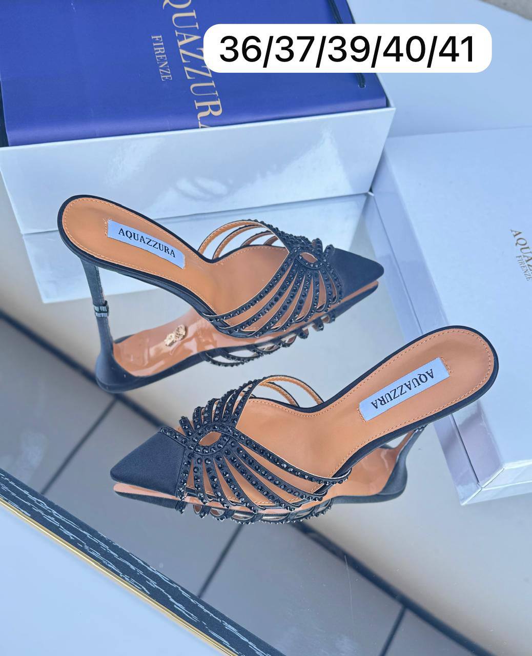 AQUAZZURA 
105 dhs👑

Zain21
♥️♥️♥️