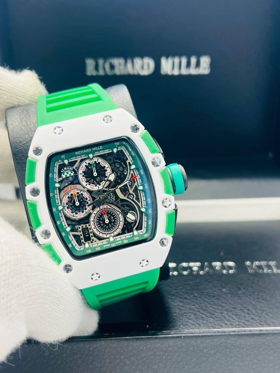 Richard mile
*Chronograph working*
120 dhs✅

Zain29
♥️♥️♥️