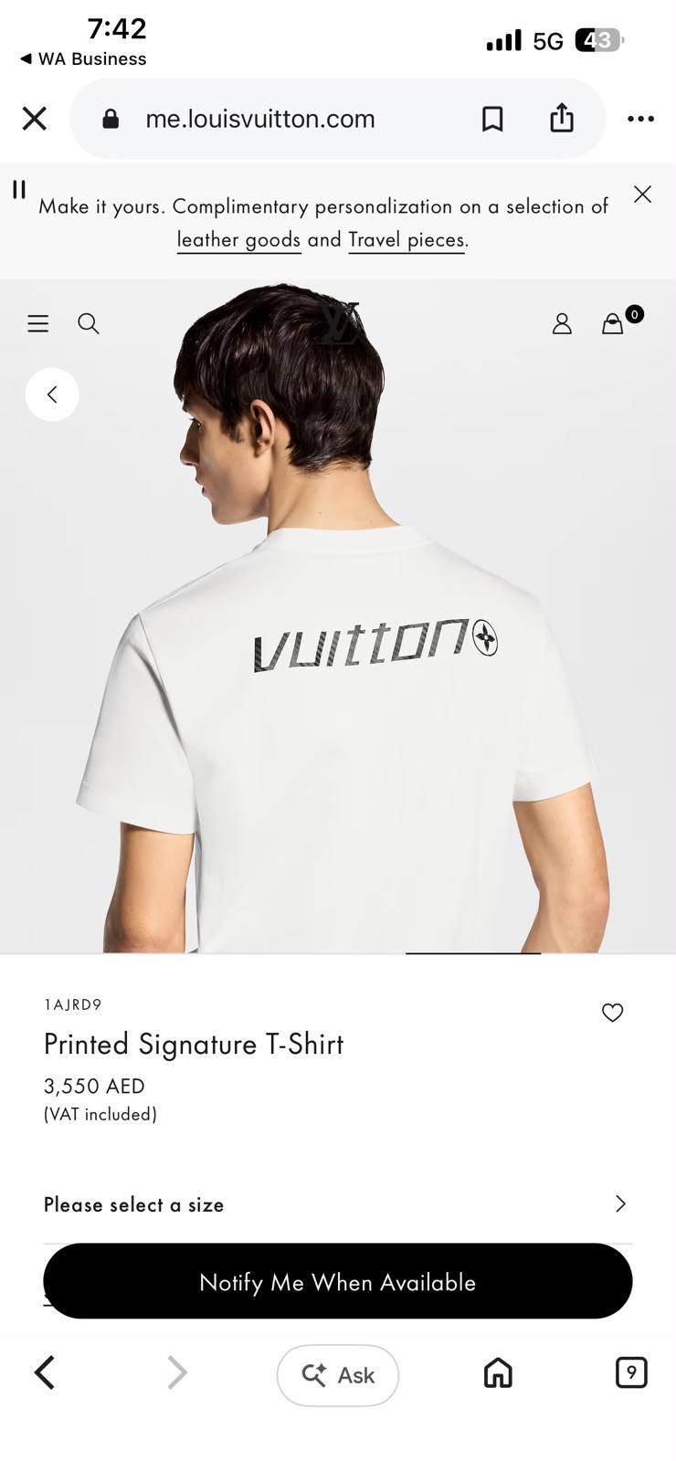 LV❣️
SUPER MASTER QUALITY ✨
SIZE :S M L XL XXL
280 dhs🇦🇪🇦🇪🇦🇪

Zain327
♥️♥️♥️