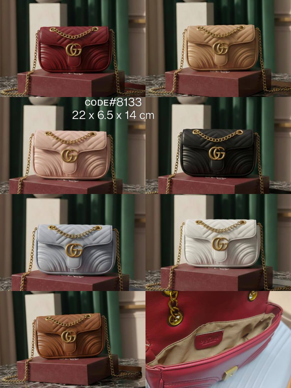 GUCCI  ɢɢ ᴍᴀʀᴍᴏɴᴛ
ғʟᴀᴘ ʟᴏᴄᴋ ʙᴏᴛᴛᴏɴ ʙᴀɢ
ᴍᴀᴛᴇʟᴀssᴇ́ ᴄʜᴇᴠʀᴏɴ ʟᴇᴀᴛʜᴇʀ
ɢᴏʟᴅ ᴄʜᴀɪɴ ʙᴇʟᴛ sᴛʀᴀᴘ
sɪᴢᴇ : 22 cm
ᴡɪᴛʜ BOX
🎁🎁🎁

70 dhs💓

Zain31
♥️♥️♥️