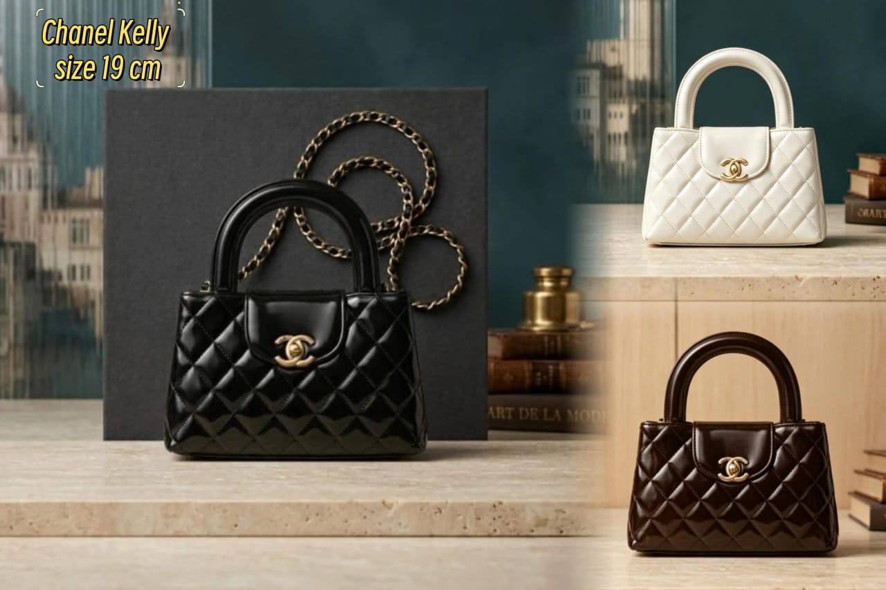 Chanel
100 dhs✅
Chanel Kelly 
size 19 cm

Zain07
♥️♥️♥️