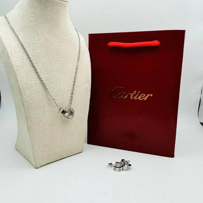 Cartier stainless steel with 18k gold plated set of 2 
45 dhs🪙🌨️
55 dhs🪙🌨️
with Cartier box and paperbag
🎁🎁🎁

Zain243
♥️♥️♥️