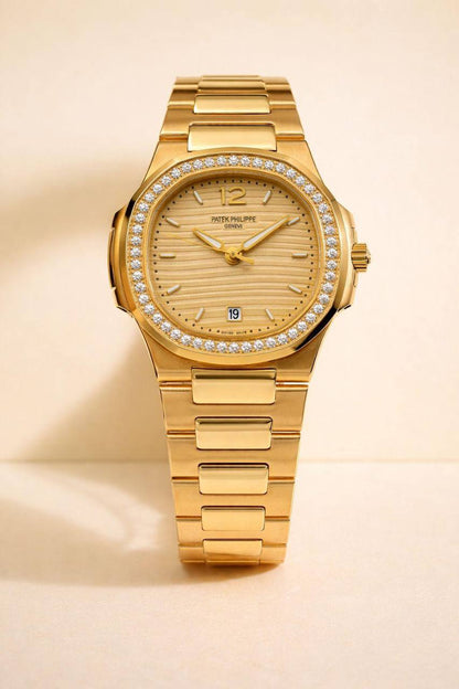 Patek Philippe 
watch for ladies good quality 
260 dhs✅
❤️ (size 31mm)

Zain59
♥️♥️♥️