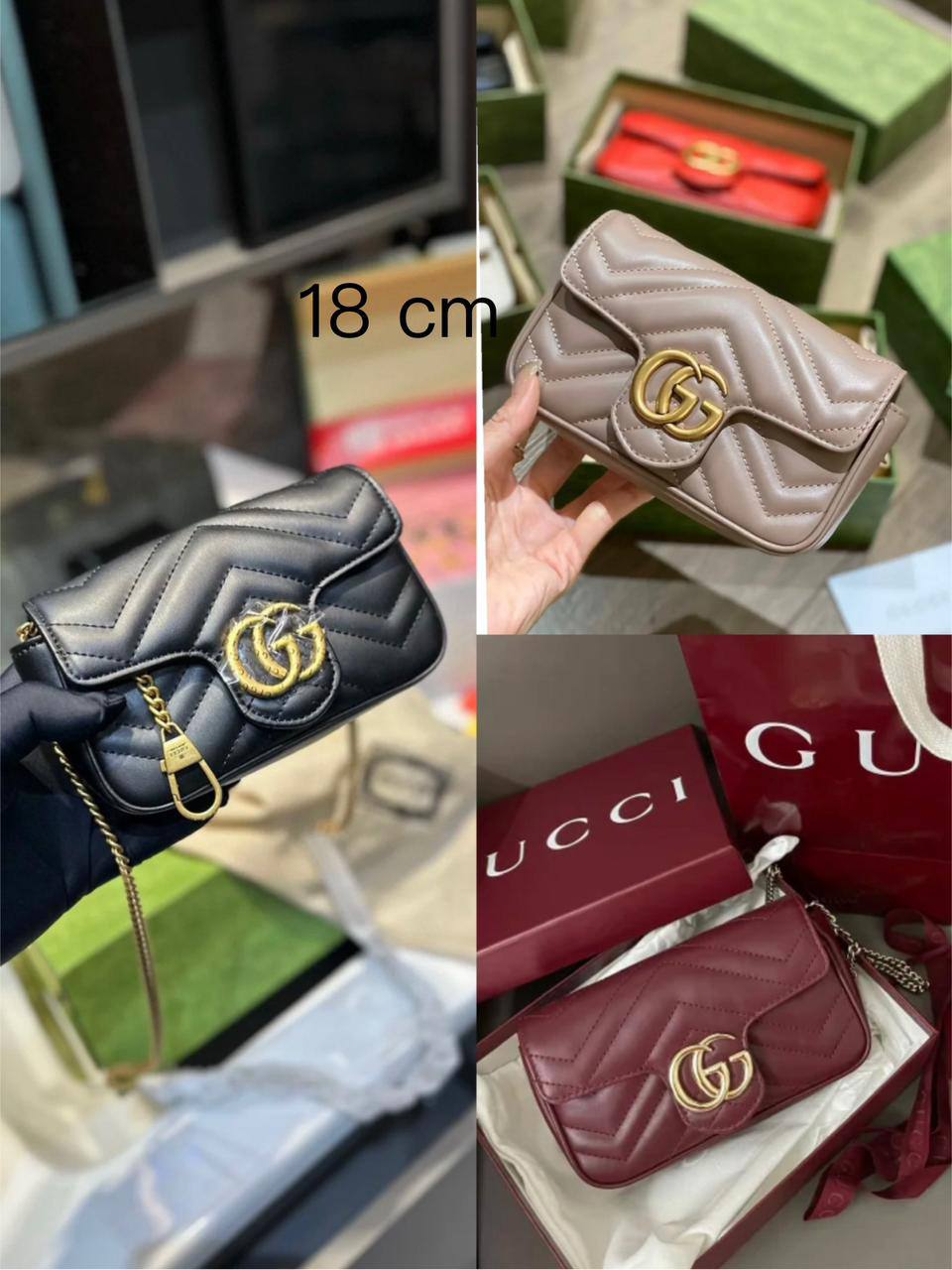Gucci

good quality, 

comes with box, 🎁🎁🎁
size... 18*12 cm 
100 dhs🌺

Zain12
♥️♥️♥️
