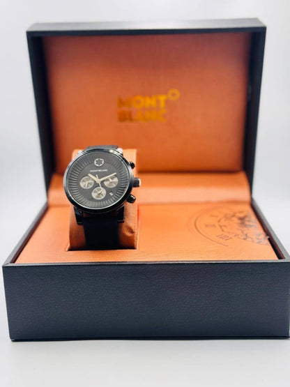 Mont blanc Men
*chronograph working*
*offer price 
55 dhs🪙🌨️

Zain08
♥️♥️♥️