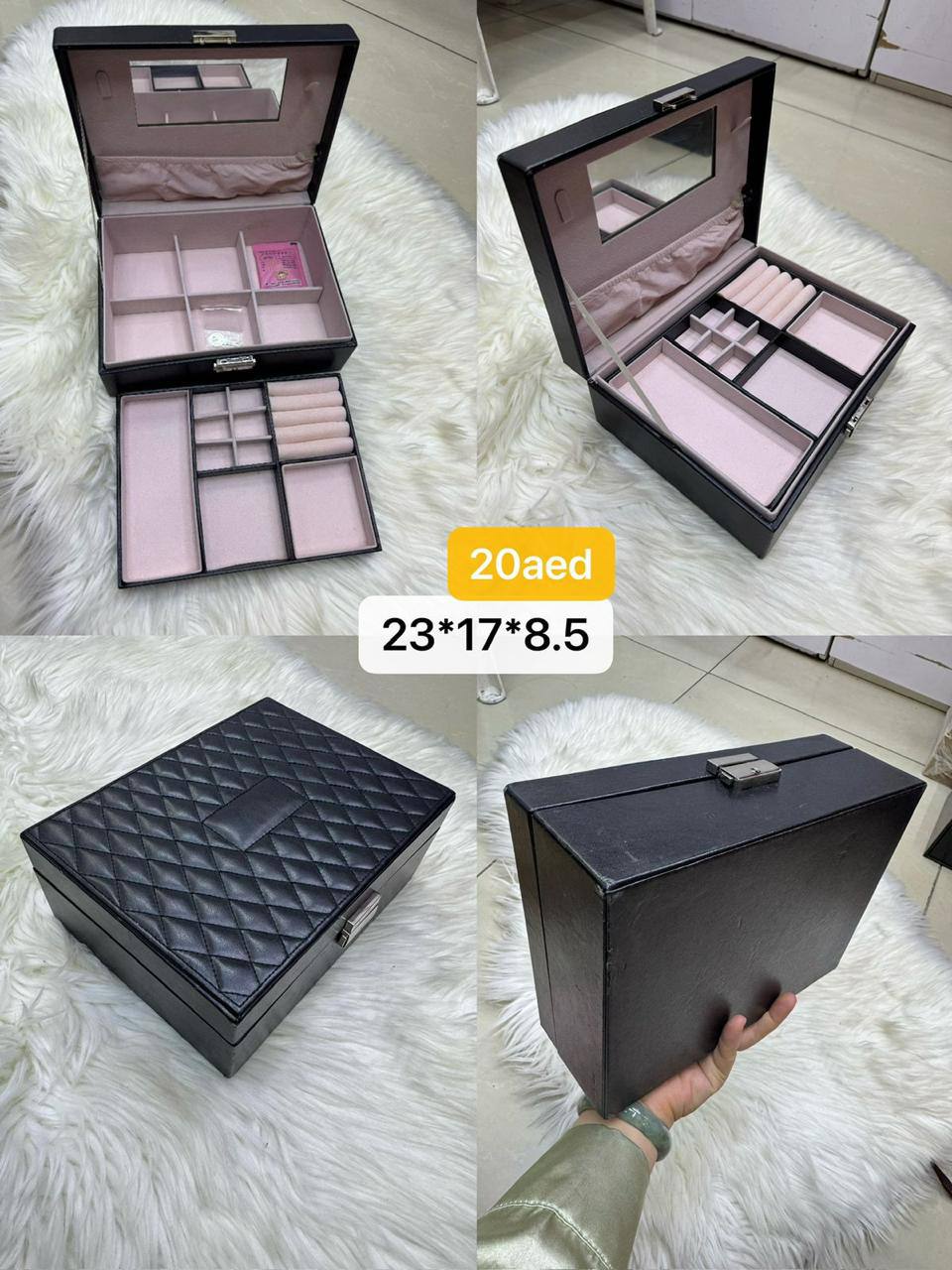 📿⌚️ Jewelry / Watch box
High quality +🎁
size : 18 ~ 32 * 8 cm
55 dhs✅

Zain115
♥️♥️♥️