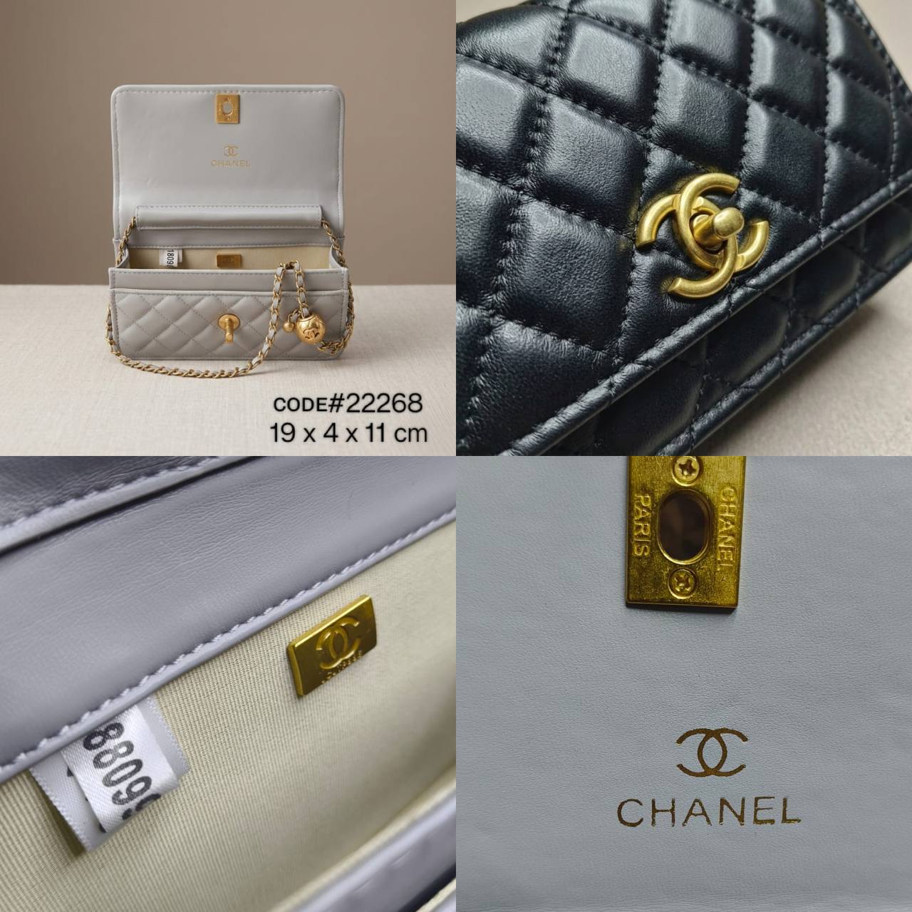 Chanel  ᴡᴀʟʟᴇᴛ ᴏɴ ᴄʜᴀɪɴ
ǫᴜɪʟᴛᴇᴅ ᴄᴀʟғsᴋɪɴ ʟᴇᴀᴛʜᴇʀ
ᴡɪᴛʜ ᴘʀᴇss ʙᴀʟʟ ᴀᴅᴊᴜsᴛᴀʙʟᴇ
ɢᴏʟᴅ ᴄʜᴀɪɴ ʟᴏɴɢ sᴛʀᴀᴘ
sɪᴢᴇ : 19 cm
ᴡɪᴛʜ BOX
🎁🎁🎁

90 dhs✅

Zain31
♥️♥️♥️