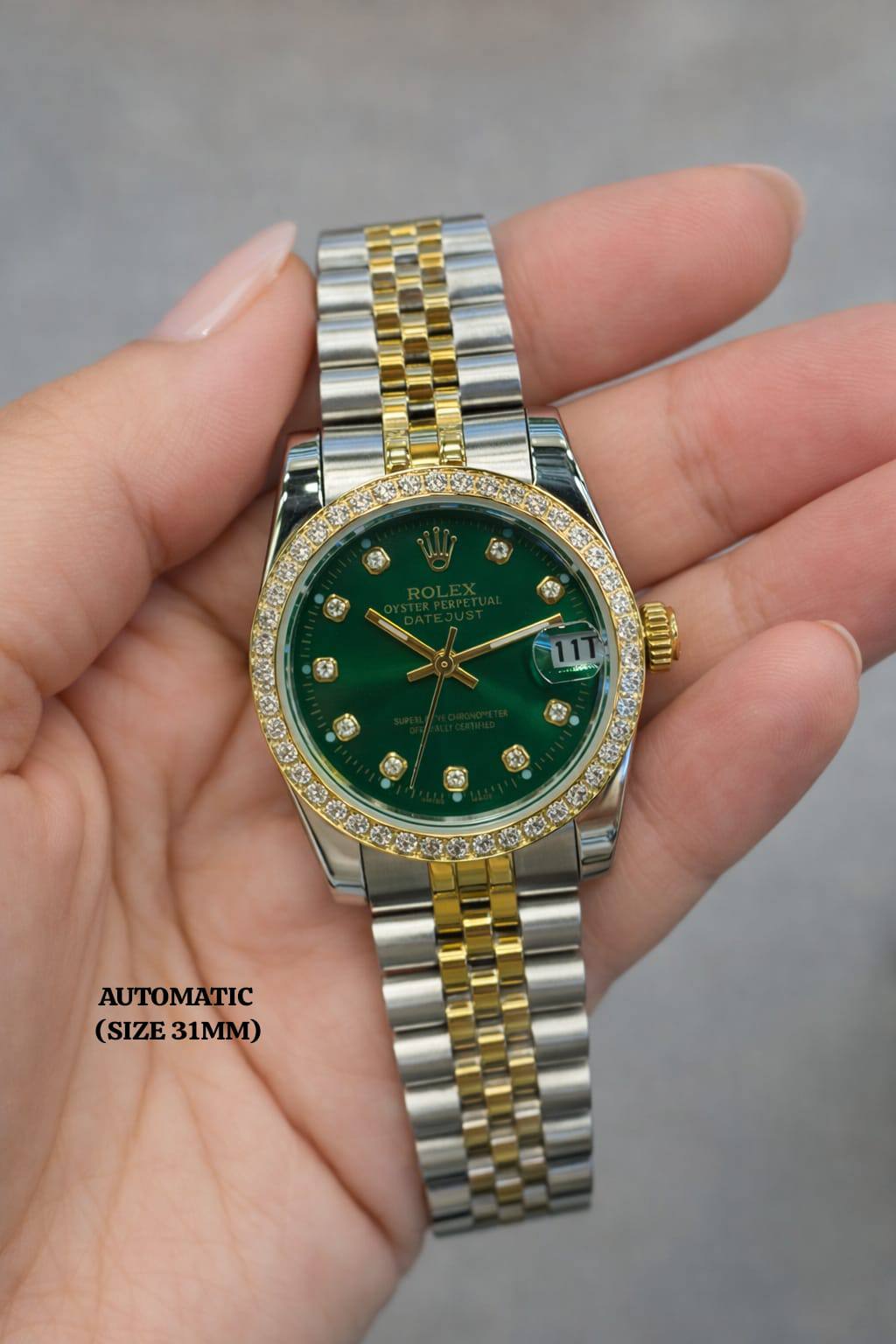 Rolex watch for ladies good quality automatic 
230 dhs❣️
size 31mm

Zain59
♥️♥️♥️