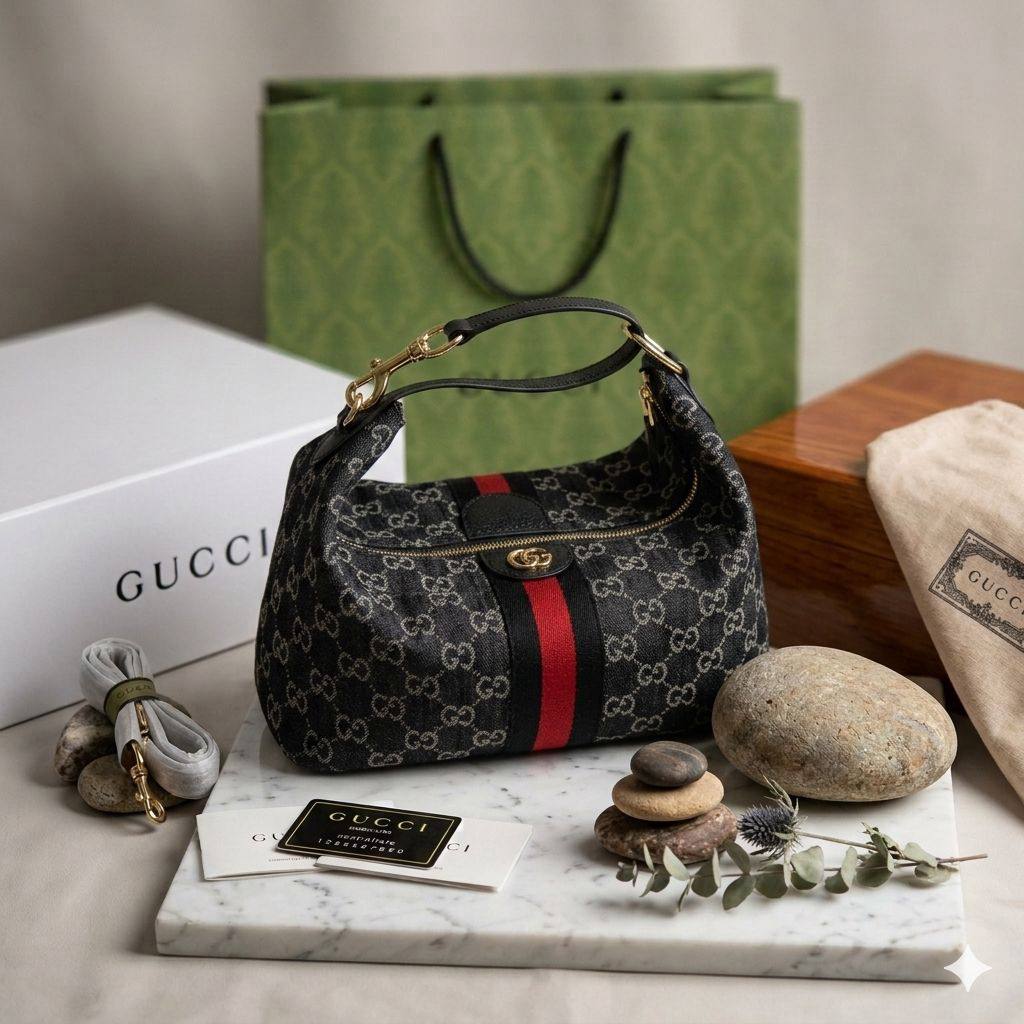 GUCCI Vanity Top Handle Bag
With the Green and Red Web stripe
With long Belt Strap
Gold Hardware
With BOX
Size: 27 cm

110 dhs🇦🇪🇦🇪

Zain239
♥️♥️♥️