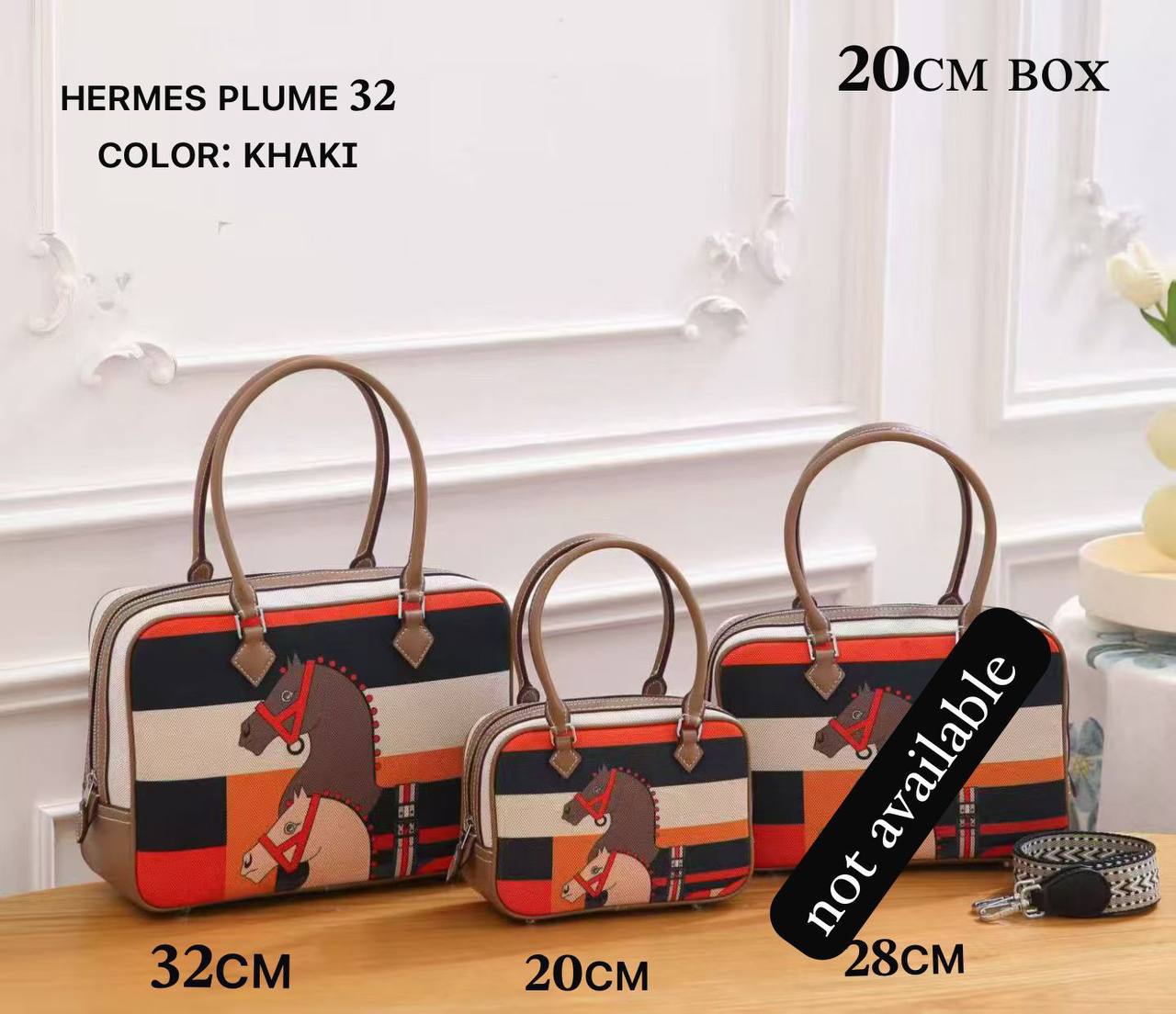 Hermes ᴘʟᴜᴍᴇ 𝟑𝟐
ʜᴀɴᴅʙᴀɢ/sᴛʀᴀᴘ
ʟᴇᴀᴛʜᴇʀ:
size ᴄʜᴇᴄᴋ!!!!
 sɪᴢᴇ: 𝟑𝟐ᴄᴍ-120 dhs✅ ᴘᴀᴘᴇʀ ʙᴀɢ
 sɪᴢᴇ: 𝟐𝟖ᴄᴍ-120 dhs✅ ʙᴏx
 sɪᴢᴇ: 𝟐𝟎ᴄᴍ-120 dhs✅ ʙᴏx


Zain56
♥️♥️♥️