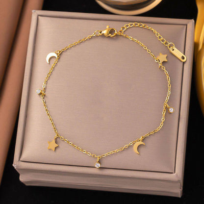 New arrival anklets stainless steel with 18k gold plated. 
Non tarnish 
20 dhs🪙💚

Zain243
♥️♥️♥️