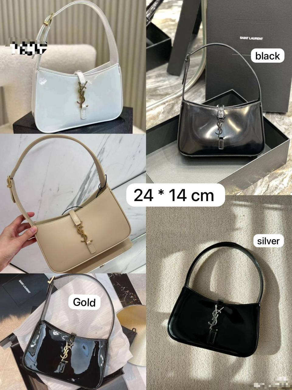 YSL Hobo
Size: 24 * 14 * 6 cm
80 dhs🪙🖤
with box🎁

Zain115
♥️♥️♥️