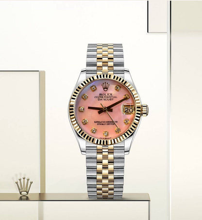 Rolex 
For Ladies Automatic 
Good Quality  31mm 
230 dhs🪙🌨️

Zain59
♥️♥️♥️