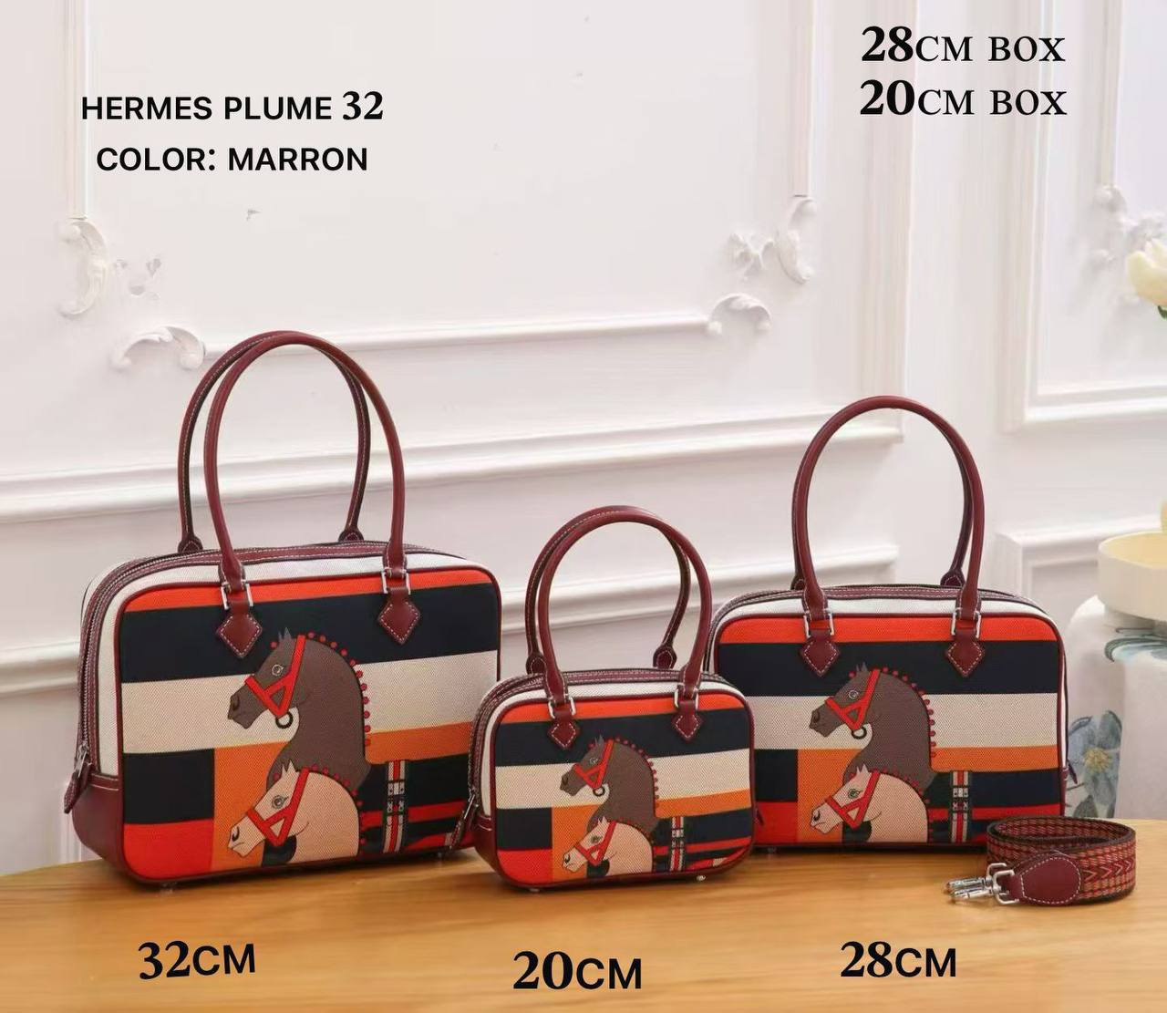 Hermes ᴘʟᴜᴍᴇ 𝟑𝟐
ʜᴀɴᴅʙᴀɢ/sᴛʀᴀᴘ
ʟᴇᴀᴛʜᴇʀ:
size ᴄʜᴇᴄᴋ!!!!
 sɪᴢᴇ: 𝟑𝟐ᴄᴍ-120 dhs✅ ᴘᴀᴘᴇʀ ʙᴀɢ
 sɪᴢᴇ: 𝟐𝟖ᴄᴍ-120 dhs✅ ʙᴏx
 sɪᴢᴇ: 𝟐𝟎ᴄᴍ-120 dhs✅ ʙᴏx


Zain56
♥️♥️♥️