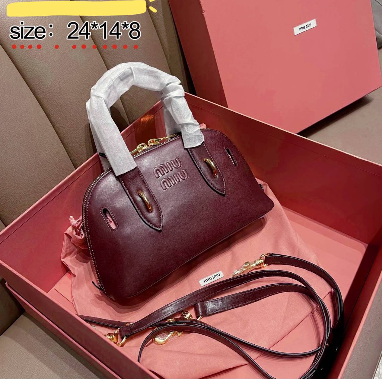 Miu Miu
with box
90 dhs✅

Zain38
♥️♥️♥️