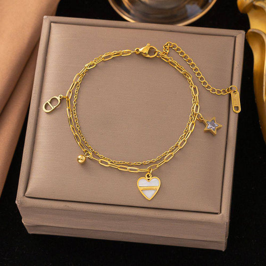 New arrival Stainless steel with 18k gold plated bracelet Non tarnish 
30 dhs🪙🖤 

Zain243
♥️♥️♥️