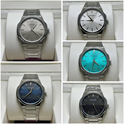 PATEK PHILIPPE SLIM MEN
*GOOD QUALITY*
*WEIGHT LESS CHAIN*
120 dhs🗽
*BATTERY*

Zain29