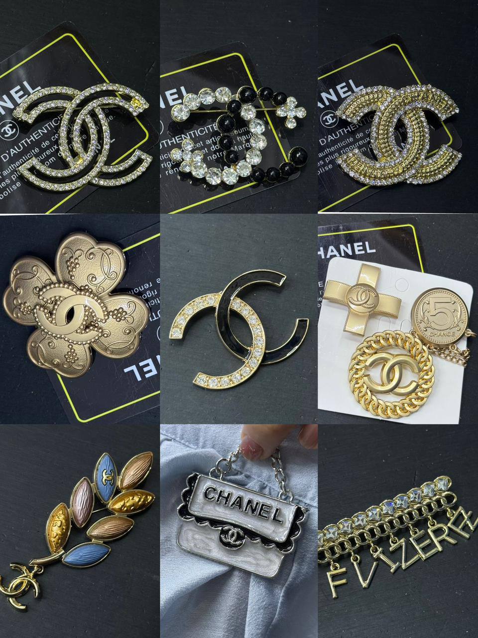 BROOCH Jewelry 🔥*
Non tarnish 💯
good quality 💯
With black boxes 🗃️ 
20 dhs❣️
With normal boxes 📦 
And paper bag🛍️
30 dhs❣️

Zain216
♥️♥️♥️
