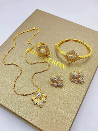 BOUCHRON SET 
Master 💫✨
NECKLACE BRACELET EARRINGS RING 
220 DHS✅
WITH BOX AND PAPER BAG🎁🛍️

Zain89
♥️♥️♥️