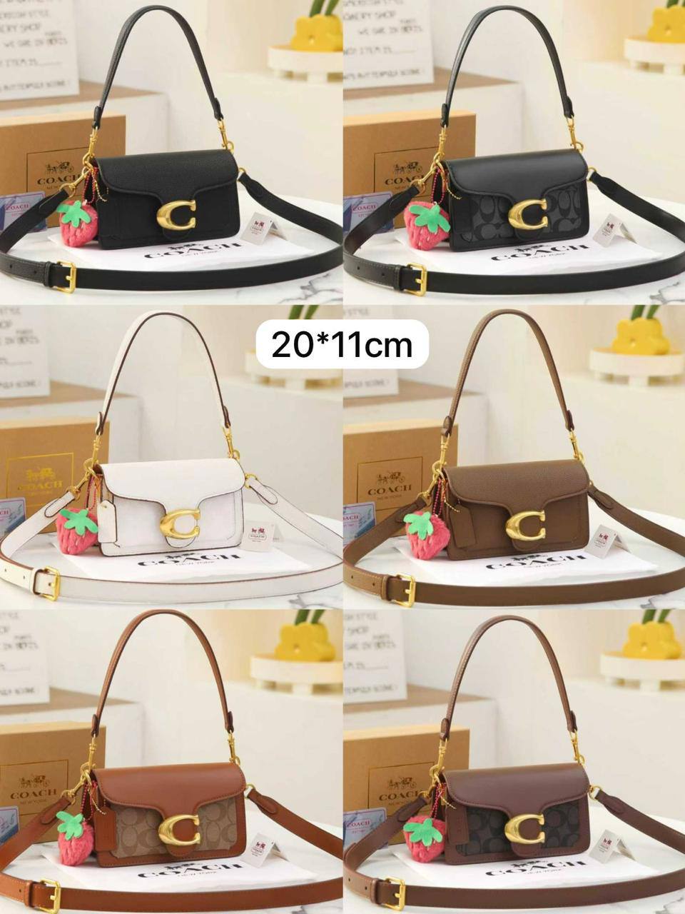 🍓 Coach Tabby
1️⃣ First quality +🎁  
+🍓Pendant
Size : 20 * 11 cm
95 dhs❣️
with box 🎁

Zain115
♥️♥️♥️