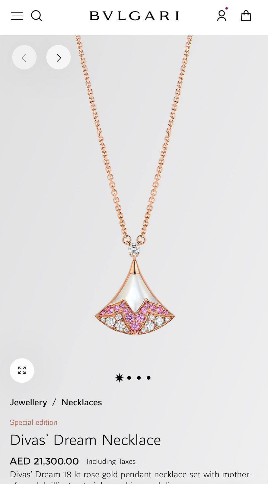 BVLGARI 🌟💫
* ⁠↗️ *Super Master Quality 
Special edition
Divas' Dream Necklace & Earings 
👇🏻
Necklace with earings
*190 dhs🌺* with *Normal* Box & Bag
*250 dhs🌺* with *Orignal* Packaging

Zain106
♥️♥️♥️